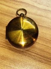 Antique brass  Pocket Compass  Made in France 