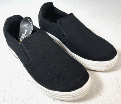 Brahma Nathan Work Shoes Men's Sz 6 Black Canvas Steel Toe Slip-On Anti-Fatigue