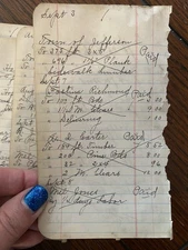 5 Original 1926 Handwritten Ledger Pages – Antique Accounting Paper, FREE SHIP