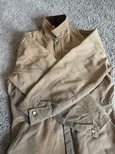 Vintage Carhartt Insulated Canvas Coveralls Mens Brown Workwear 996QZ USA 42S - Picture 4 of 10
