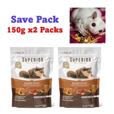 2x Sugar Glider Food Superior Pellets Mixed Fruits Honey Dried Worms 150 g