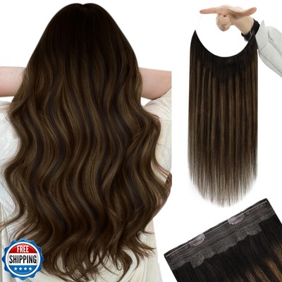 YoungSee Wire Hair Extensions Real Human Hair Balayage Secret Wire Human Hair