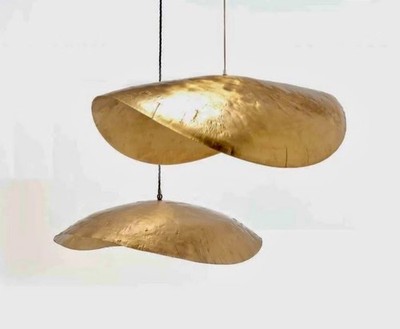 Handmade Gold Brass Pendant Light Moroccan Brass Lotus Ceiling Light Fixture