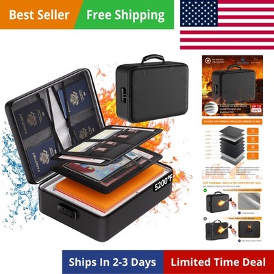 5200°F Document Organizer with Lock, Upgraded Heat Insulated Fireproof＆Water-...