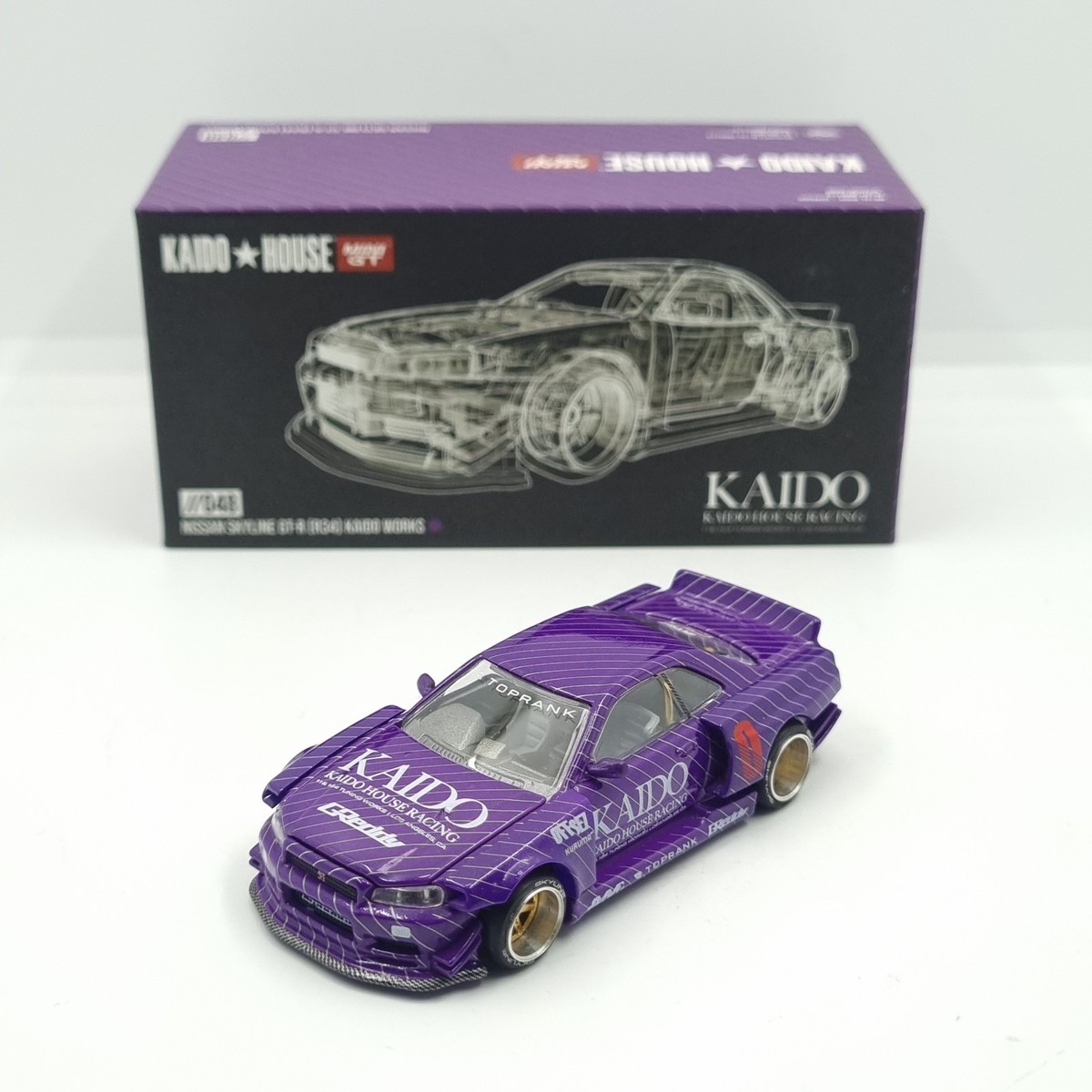Mini GT Kaido House Nissan Skyline GT-R R34 Kaido Works V1 Purple