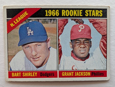 1966 Topps BART SHIRLEY/ GRANT JACKSON ROOKIE STARS Card #591 DODGERS + PHILLIES. rookie card picture