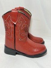Masterson Boot Co. Red Leather Cowboy Boot Kids Unisex Size 5