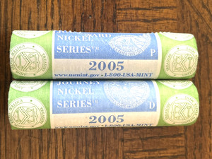 2005 TWO UNC 5c ROLLS ~ P & D ~ WESTWARD JOURNEY OCEAN  VIEW ~ US MINT PACKAGING
