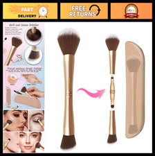 4-in-1 Travel Makeup Brush Set with Case - Foundation, Blush, Eyeshadow, Conceal