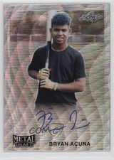 2021 Leaf Metal Draft 1990 Leaf Auto Silver Wave Bryan Acuna #LA-BA1 Auto 7s2