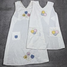 Vintage Aprons White Embroidered Pinafore Floral Cottagecore