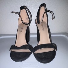 Dream Pairs Black Block Heel Open Toe Ankle Strap Buckle Women's Shoes