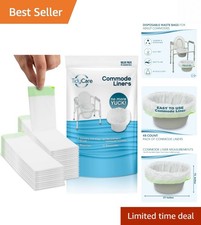 48 Universal Fit Disposable Commode Liners - Leak-Free Bedside Toilet Bags