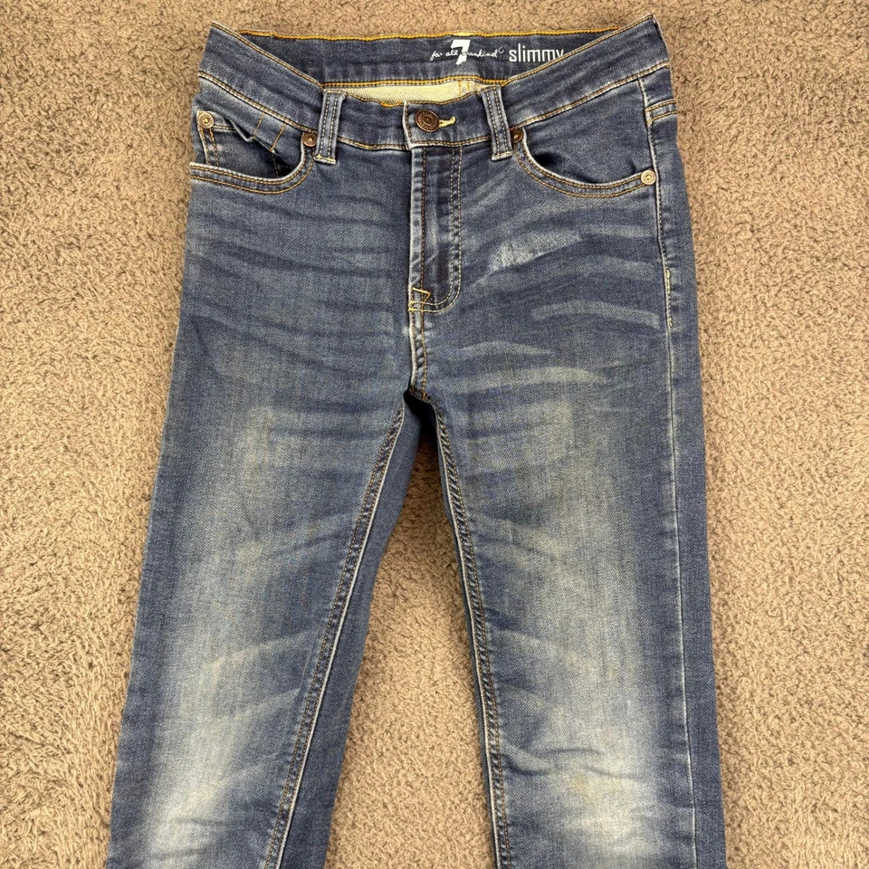 Pantalones de mezclilla 7 For All Mankind Slimmy para mujer talla 10 azul calce ajustado Foto 4 de 4