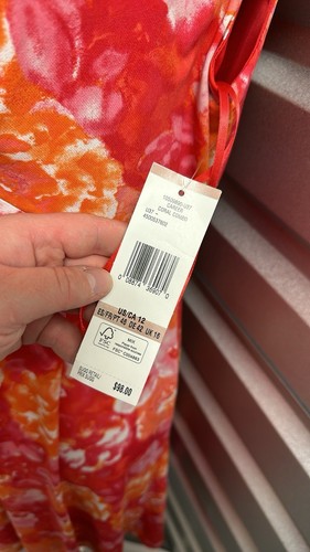 NWT Jones New York Dress Y2K Floral V Neck MIDI Dress Colorful Stretch Size 12 - Picture 4 of 10