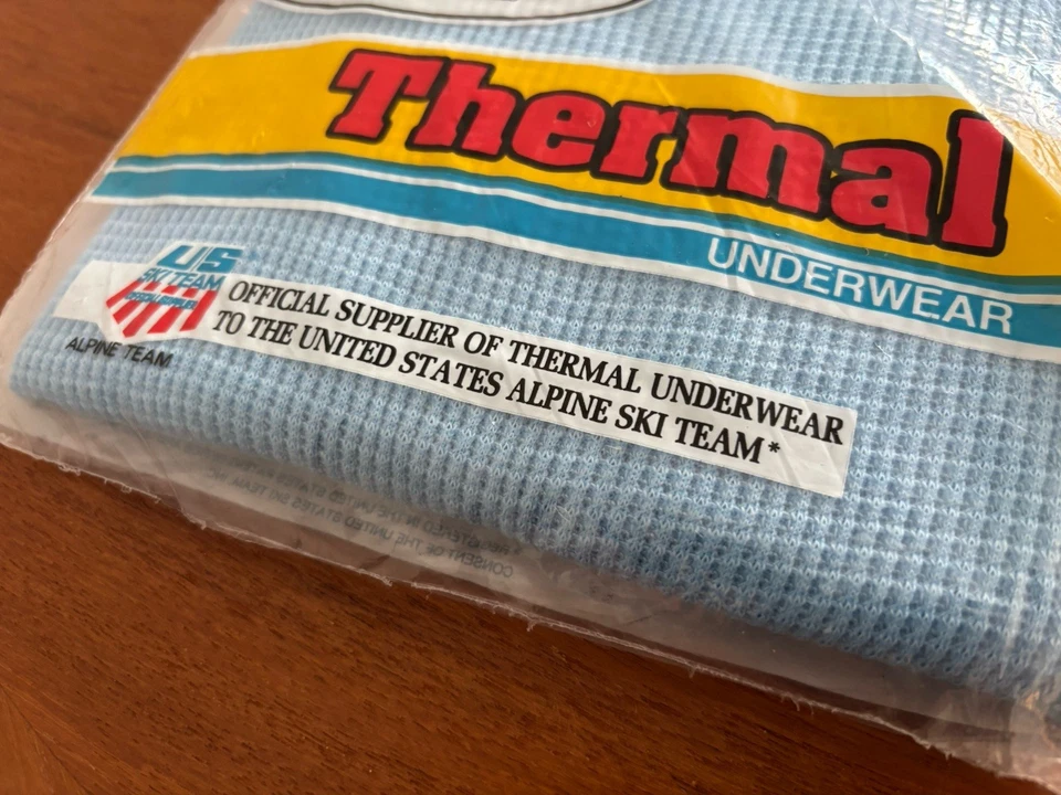 De Colección 1982 FOTL Fruit Of The Loom Ropa Interior Térmica Camisa Para Hombres Mediana Nueva con Etiquetas Nos Azul Foto 3 de 3