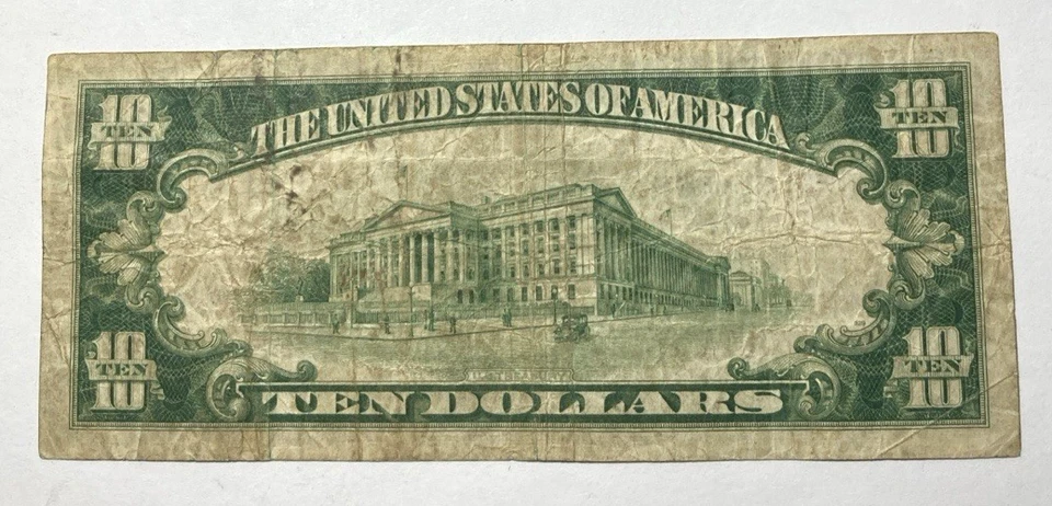 1929 $10 Federal Reserve Atlanta Brown Seal Fine - Image 2 of 2
