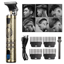 LCD Hair Clippers Beard Trimmer Men Hair Cutting Cordless Barber Shaving Machine