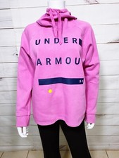 Under Armour Womens Hoodie Size M Lilac Loose Fit Graphic Print Drawstring