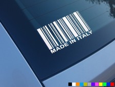 MADE IN ITALY FUNNY CAR STICKERS DECALS VINYL WINDOW FIAT ALFA ROMEO NOVELTY