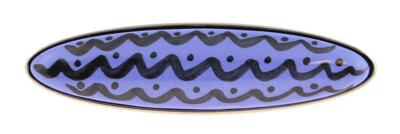 (5 Pack) 3 inch Ceramic Blue Wave Pull Satin Nickel