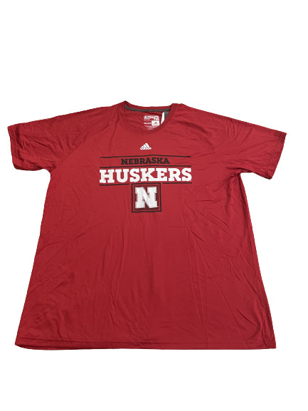 Футболка Adidas NCAA Univ. of Nebraska 2XL Ultimate Tee Красная/черная dx053 