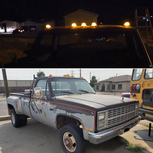 For 74-86 Chevy GMC C/K Series Roof Top Cab Lights Amber Marker + T10 194 LED - Picture 8 of 12
