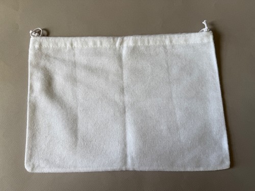 PRADA Italy White Flannel Cotton 9.5 x 13. 5 in Drawstring Shoe Storage Dust BAG - Picture 3 of 3