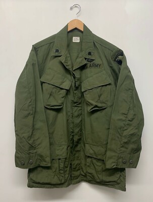 Vintage Jungle Fatigue Shirt / Rip-Stop, Size Small