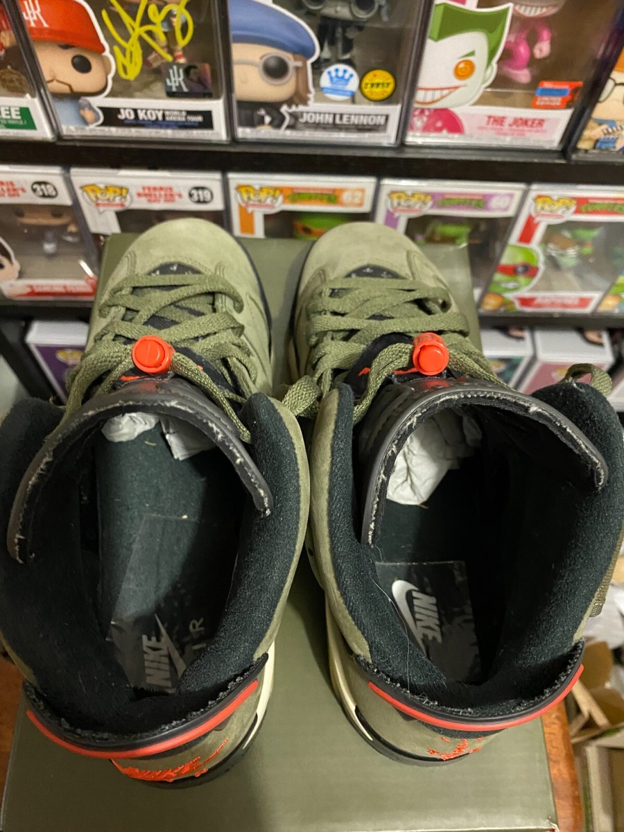 Nike Air Jordan 6 Retro Travis Scott Olive Sz 7 2019 GITD Nike Air Jordan 6 Retro Travis Scott Olive Sz 7 2019 GITD