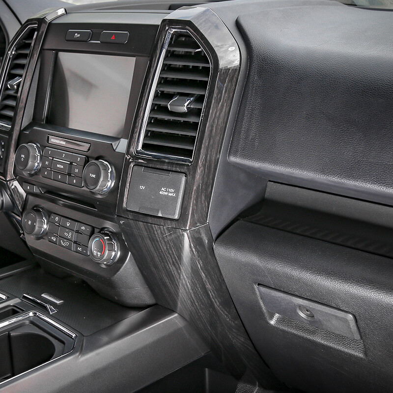 10x Center Panel Decoration Cover Trim Frame Kit for Ford F150 15-20 Wood Grain