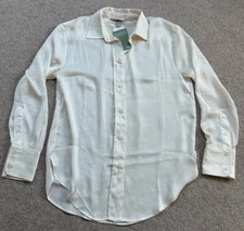 H&M Women’s Satin Blouse, Cream, Size XS