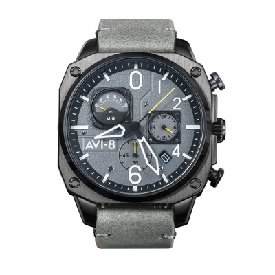 AVI-8 Hawker Hunter Retrograde Chronograph Sea Gray Watch - Brand New