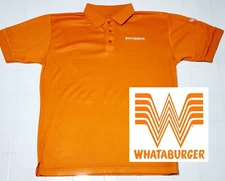 Whataburger Employee Uniform Embroidered Polo Shirt.  Unisex.  size Large.  Nice