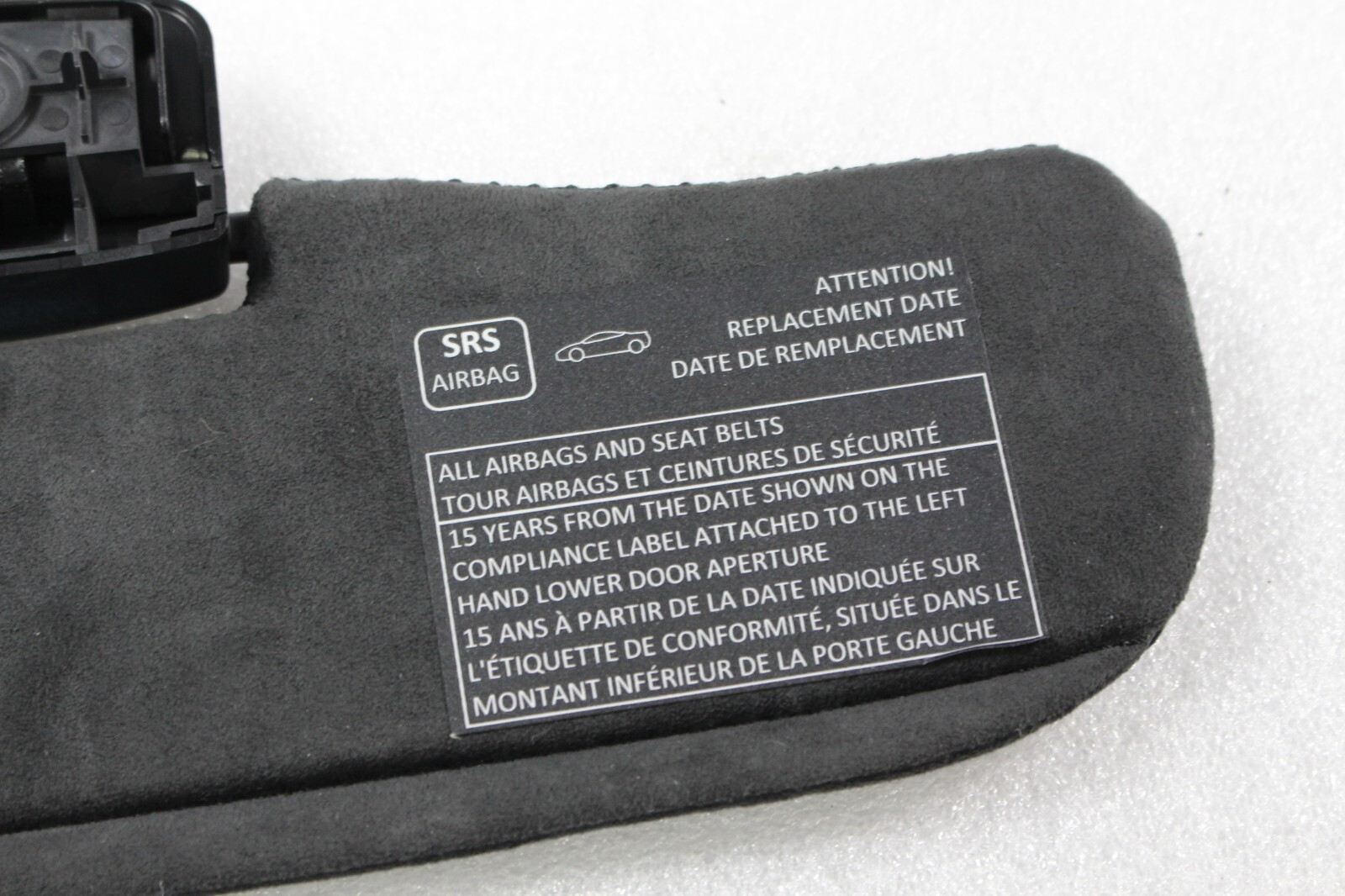 McLaren MP4-12C Spider, RH, Right, Sun Visor, Black, Alcantara, Used