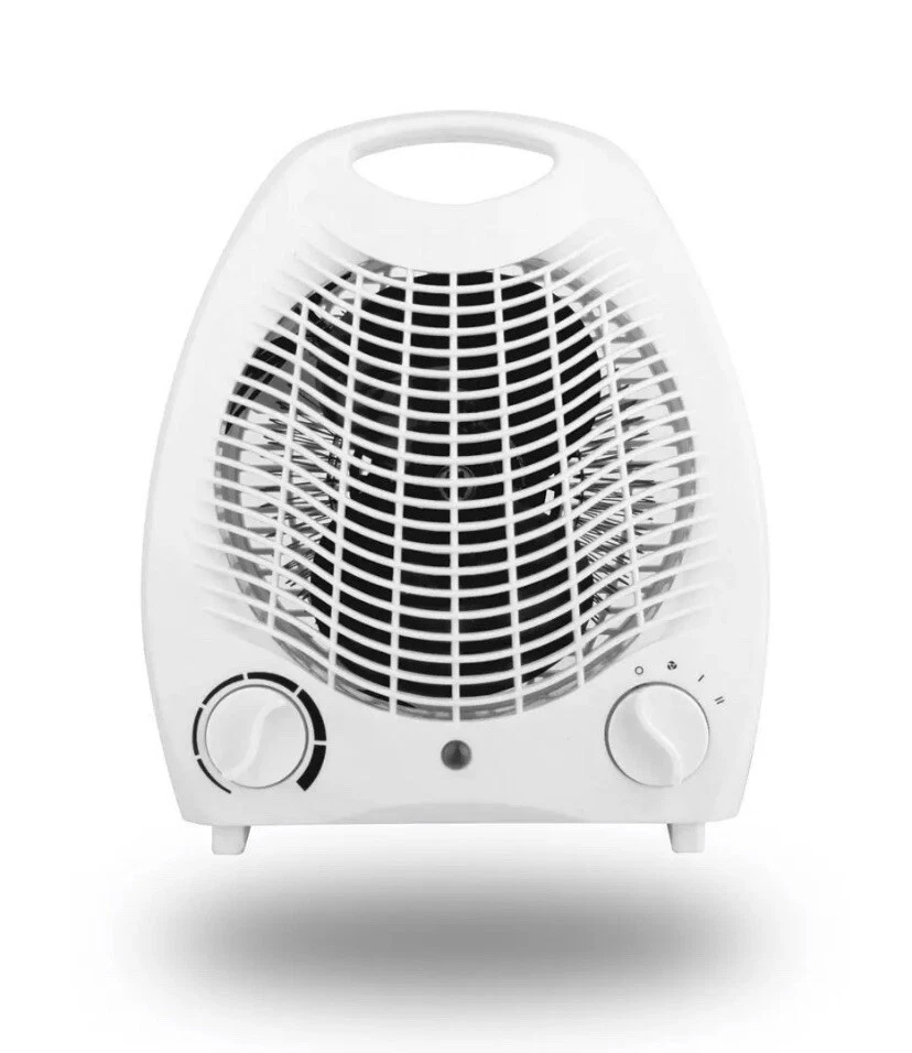 2KW Electric Flat Blow Fan Heater 2 Heat Settings Cool Hot Warm Air Silent  Run | eBay