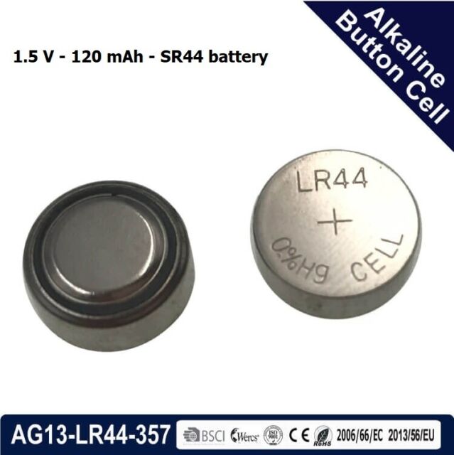 Pila alcalina orologi batteria tipo bottone LR44 AG13 L1154 357 SR44 1 5V 120mAh