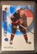 2020/21 SP Hockey Tim Stutzle SP Rookie Authentics Blue Foil Rookie Card