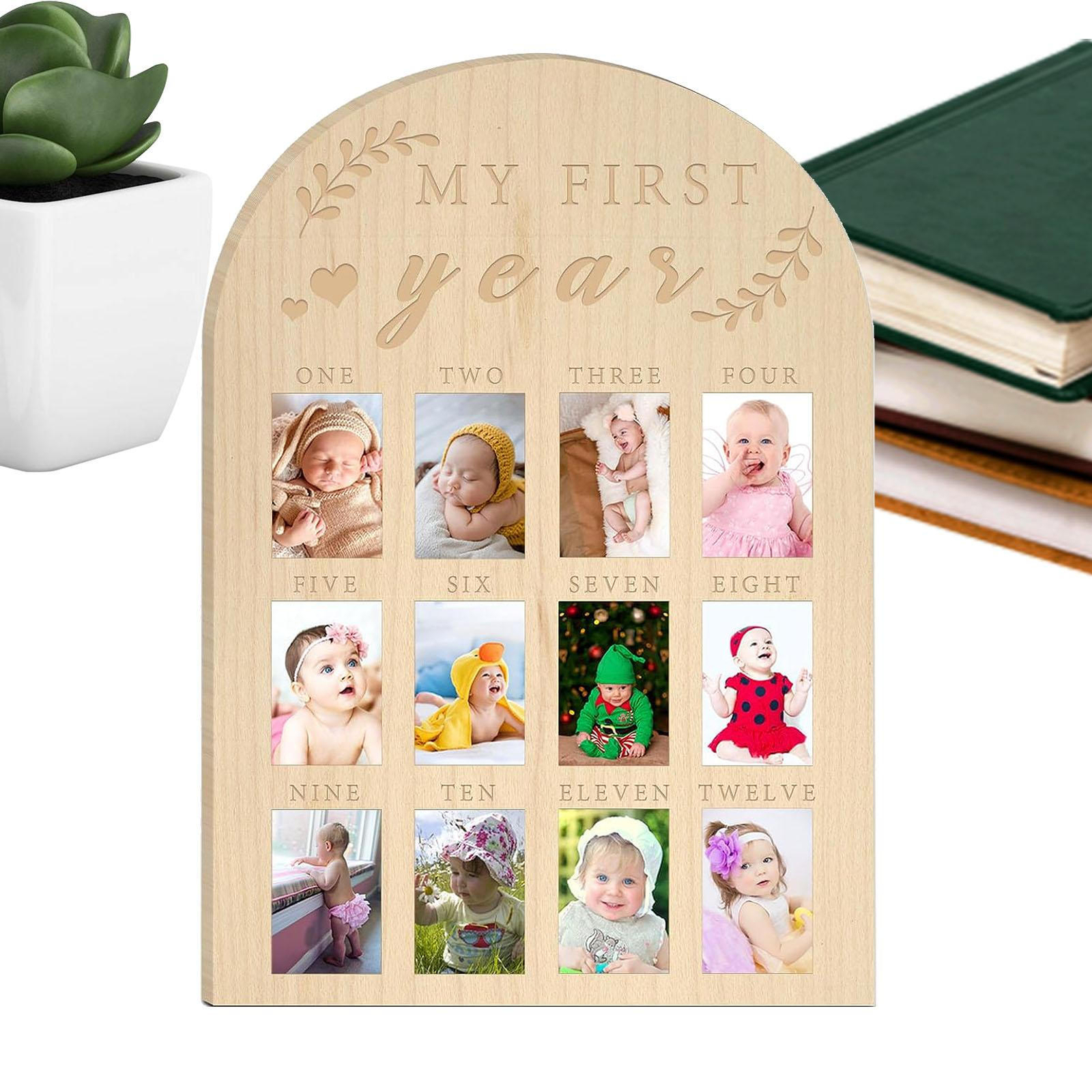 Baby's First Year Picture Photo Frame Keepsake Newborn Baby Shower Gift Boy Girl