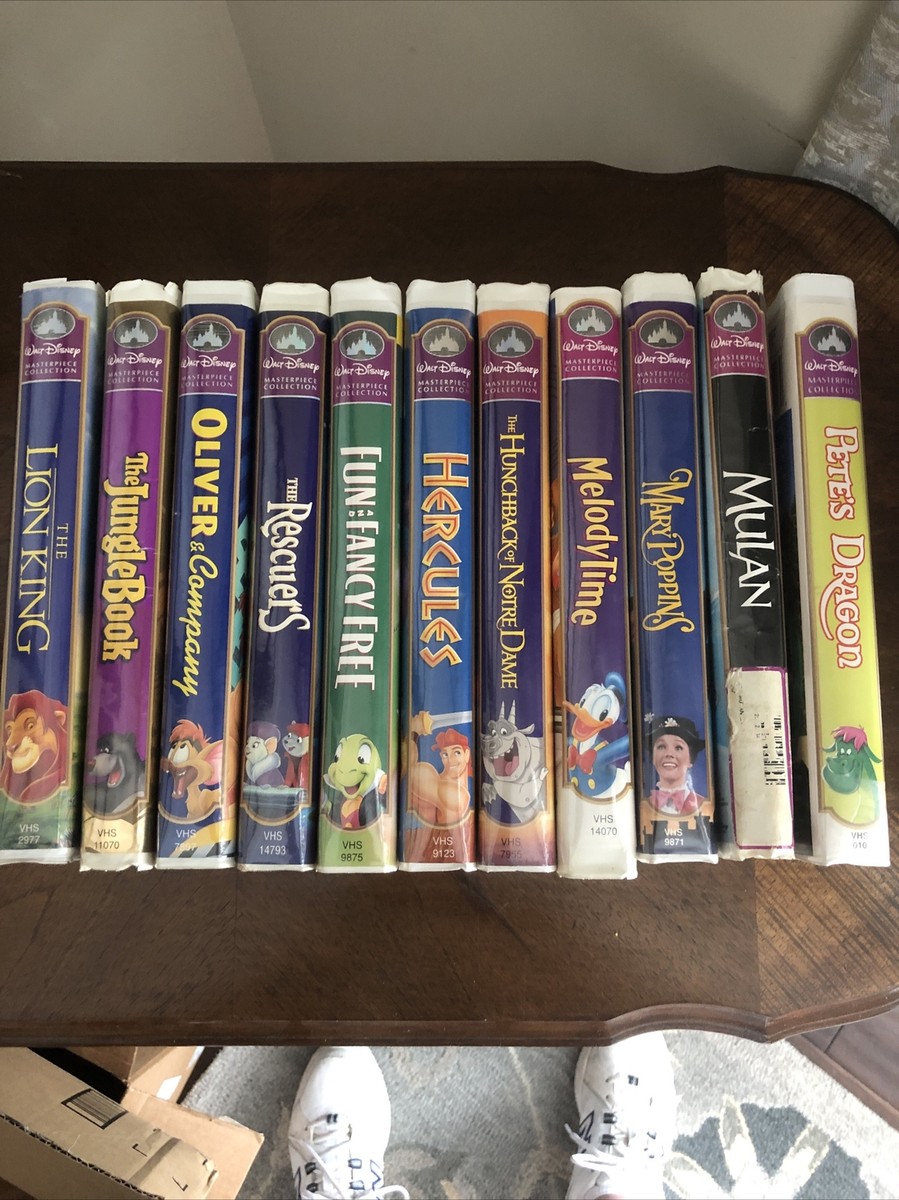 Lot of 11 Walt Disney Classics VHS Movies - Masterpiece Collection