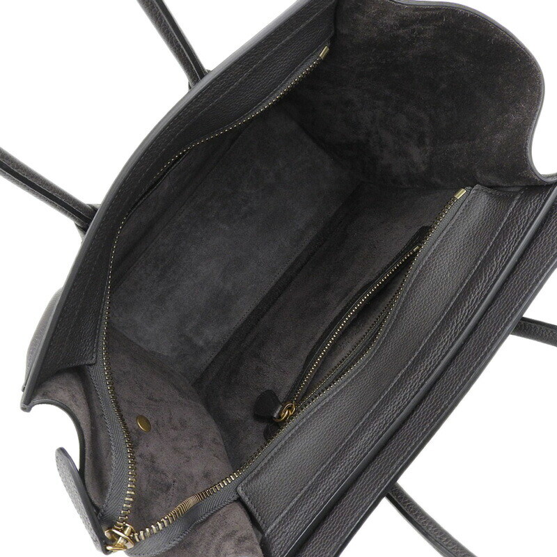Celine Luggage Micro Shopper Handbag Leather Dark Brown