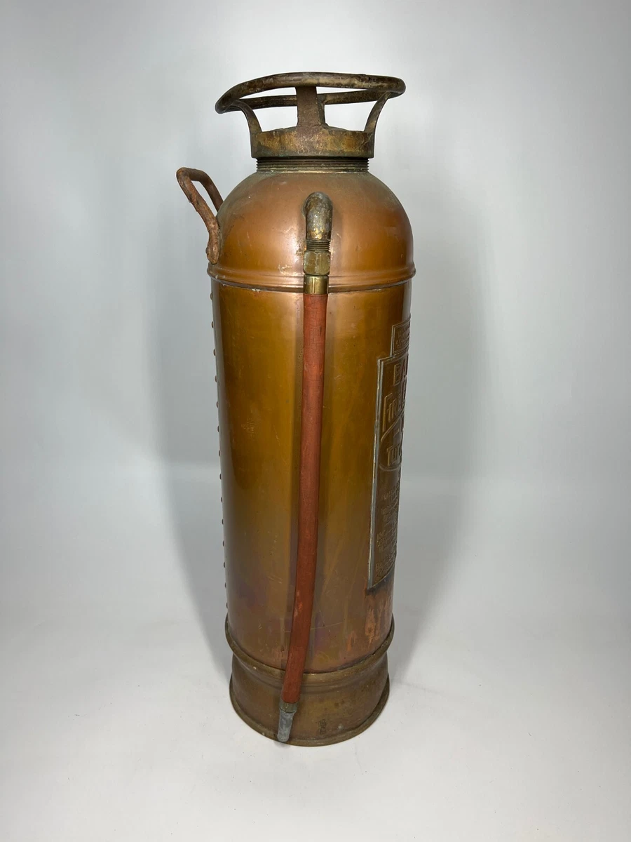 Vintage Antique Badger's Copper and Brass Fire Extinguisher
