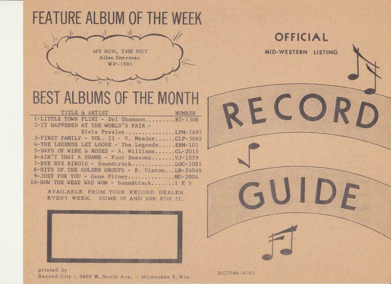 Mid-Western-Milwaukee, WI-Original Top 40 Rock Music Survey-September 2, 1963