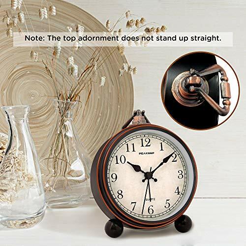 Peakeep 4" Battery Operated Antique Retro Analog Alarm Clock, Assorted Colors - Picture 2 of 28