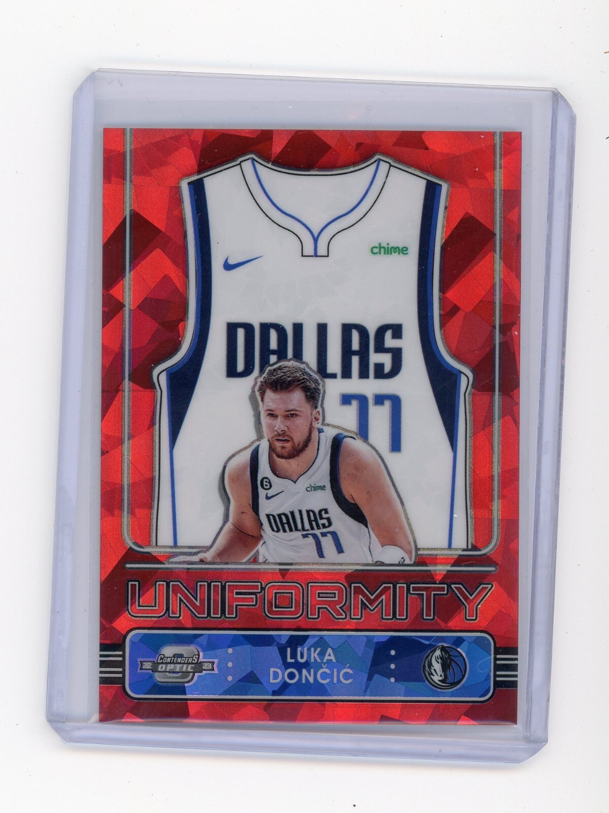 2022-23 Contenders Optic LUKA DONCIC Uniformity Red Ice Prizm #13