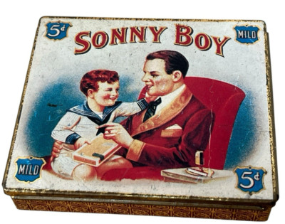 Vintage Sonny Boy Cigar Tin Mild 5 Cents Made in England Dodo Designs