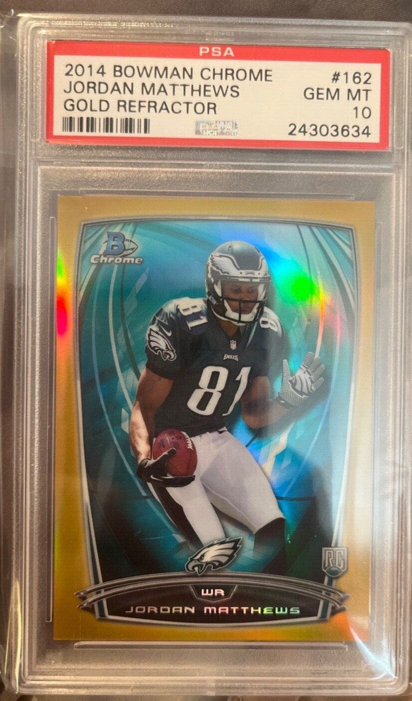 Jordan Matthews Bowman Chrome #162 Gold Refractor
