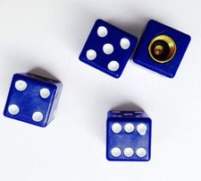 Blue Dice 4X Tire Wheel Valve Stem Caps Bicycle Bikes Car Truck