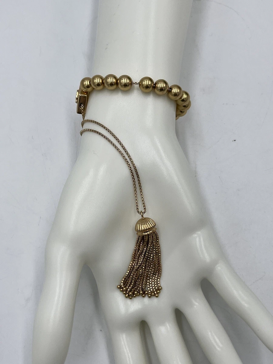 Tory Burch Worry Bead Bracelet KOMBOLOl very hard to find Gold