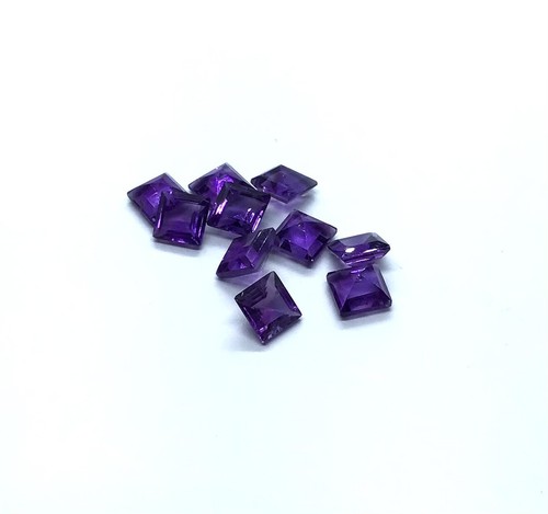 African Amethyst Square Cut Faceted Natural Loose Gemstone For Making Jewelry - Picture 19 of 24